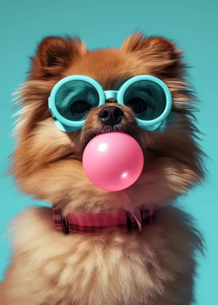 Vibrant colorful dog sunglasses canvas wall art living room decor