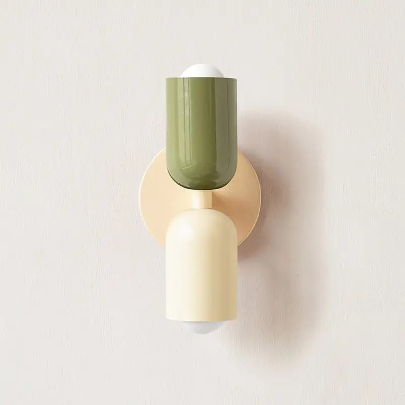 Modern olive & cream wall sconce bedroom light