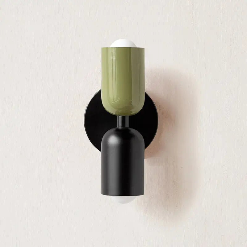 Modern olive & cream wall sconce bedroom light
