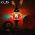Decorbites colorful mosaic table lamp bedroom brass stained glass