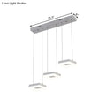 Modern silver acrylic square island light kitchen pendant fixture