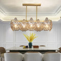 Contemporary amber crystal brass island lighting dining room chandelier