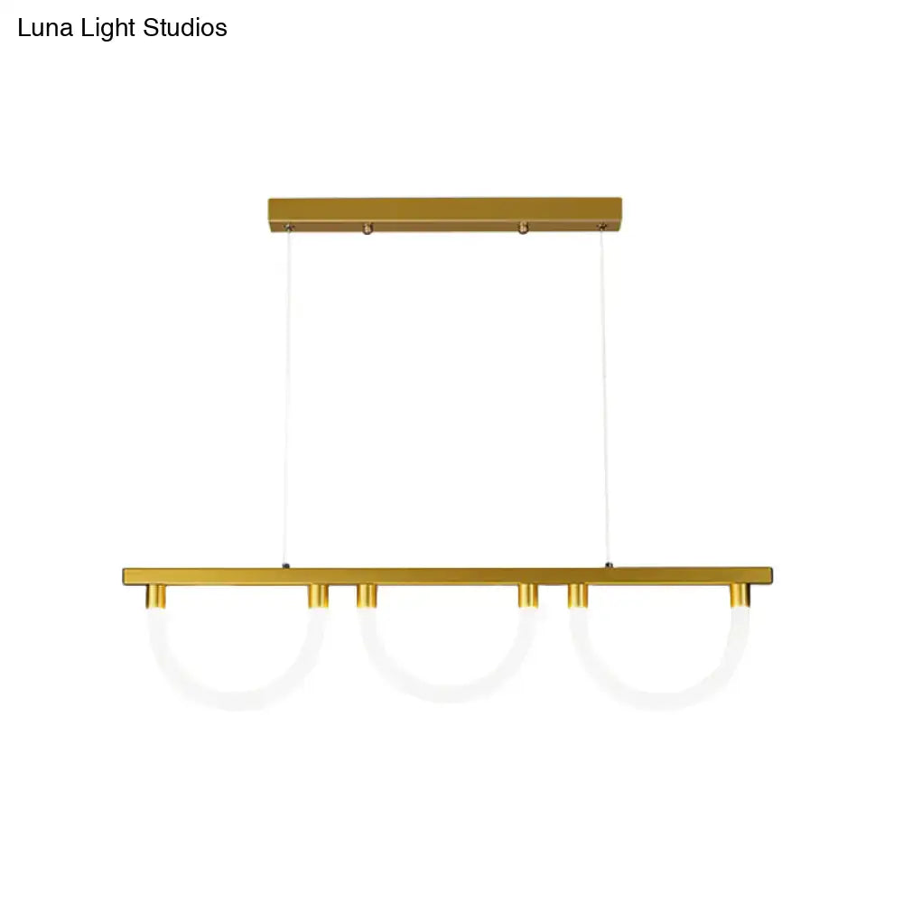 Contemporary black & gold 3-light island lamp – kitchen pendant