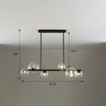 Contemporary black 5-light clear glass bubble chandelier dining room