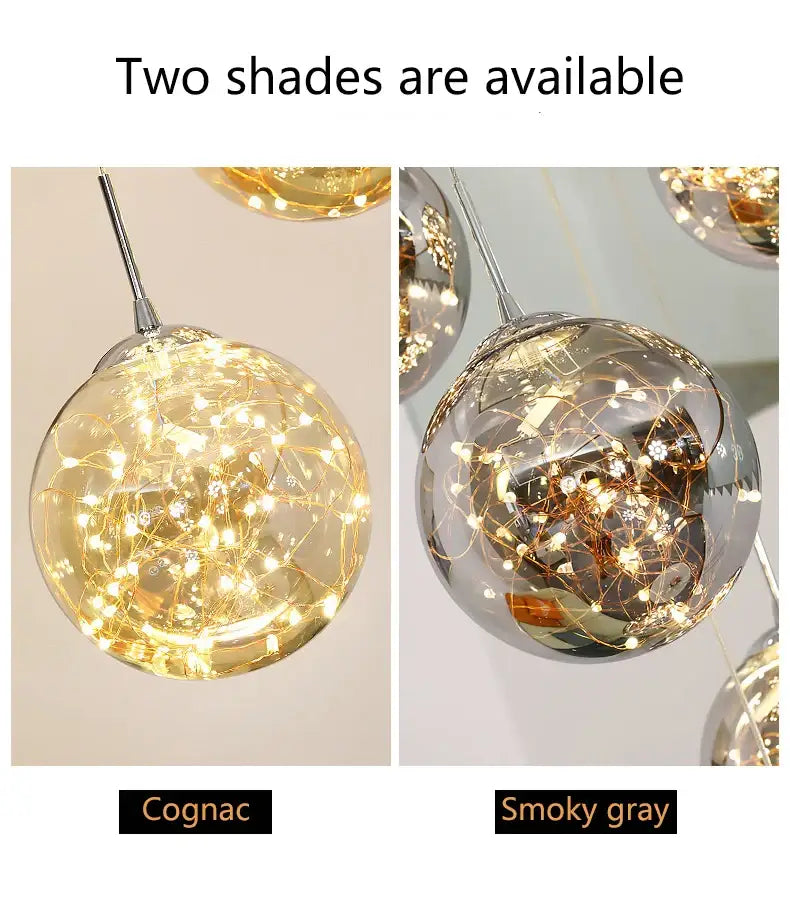 Modern spiral crystal ball chandelier dining room pendant light
