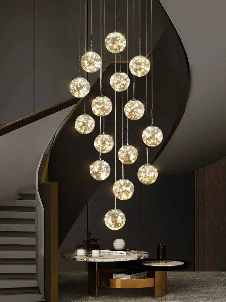 Modern spiral crystal ball chandelier dining room pendant light