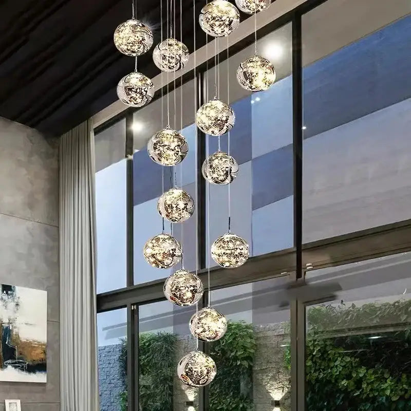 Modern spiral crystal ball chandelier dining room pendant light