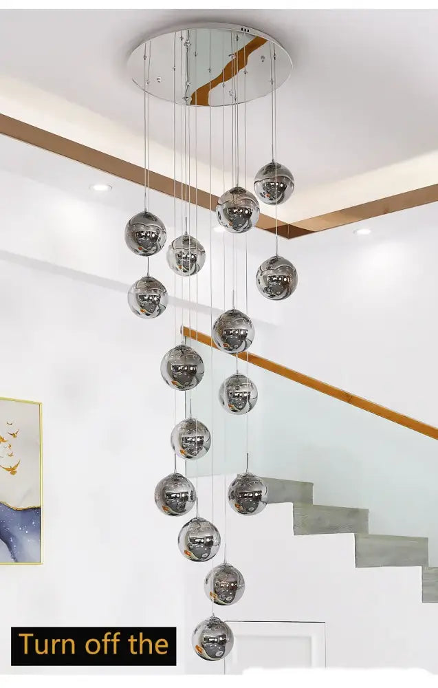 Modern spiral crystal ball chandelier dining room pendant light