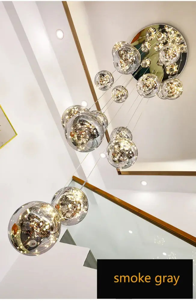 Modern spiral crystal ball chandelier dining room pendant light