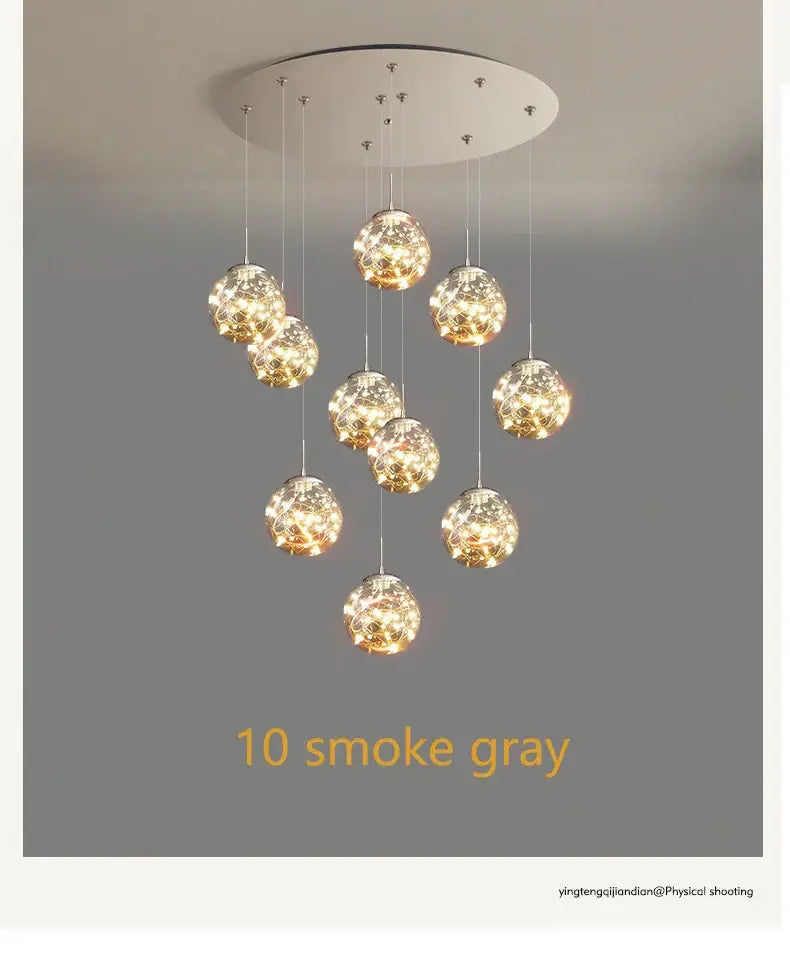 Modern spiral crystal ball chandelier dining room pendant light