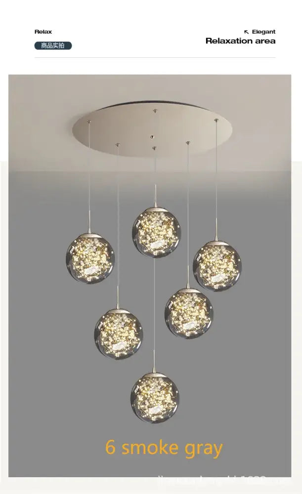 Modern spiral crystal ball chandelier dining room pendant light