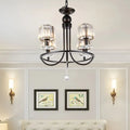 Contemporary crystal black circle hanging light for bedroom