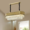 Contemporary gold oval island light for dining room crystal shuttles