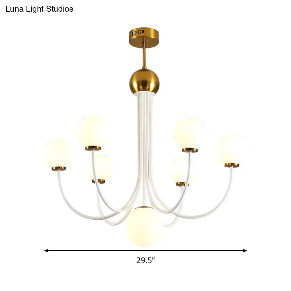 Modern gold glass spherical ceiling chandelier for dining room