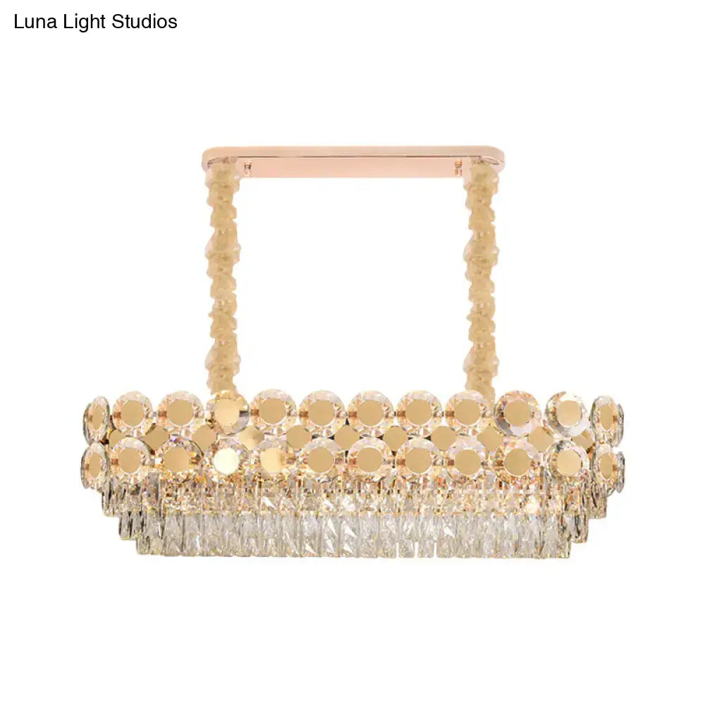 Contemporary gold oval island pendant dining room crystal chandelier