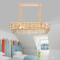 Contemporary gold oval island pendant dining room crystal chandelier