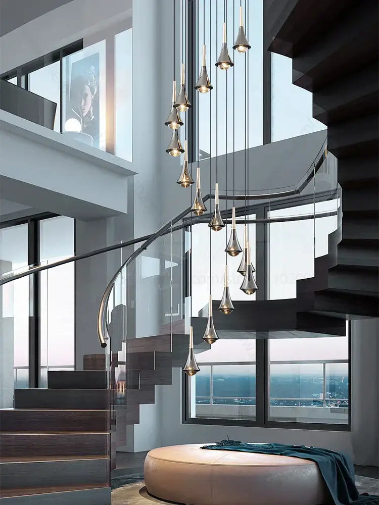 Decorbites contemporary horn chandelier living room black glass light