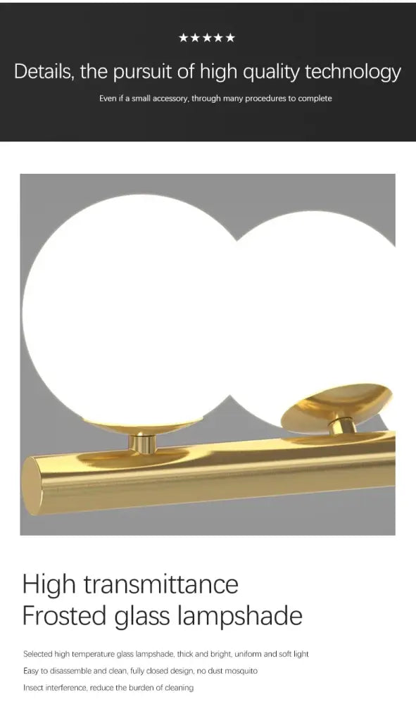 Modern gold long ceiling chandelier dining room glass pendant light