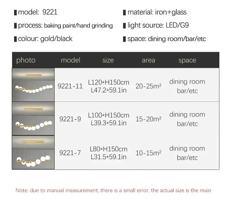 Modern gold long ceiling chandelier dining room glass pendant light