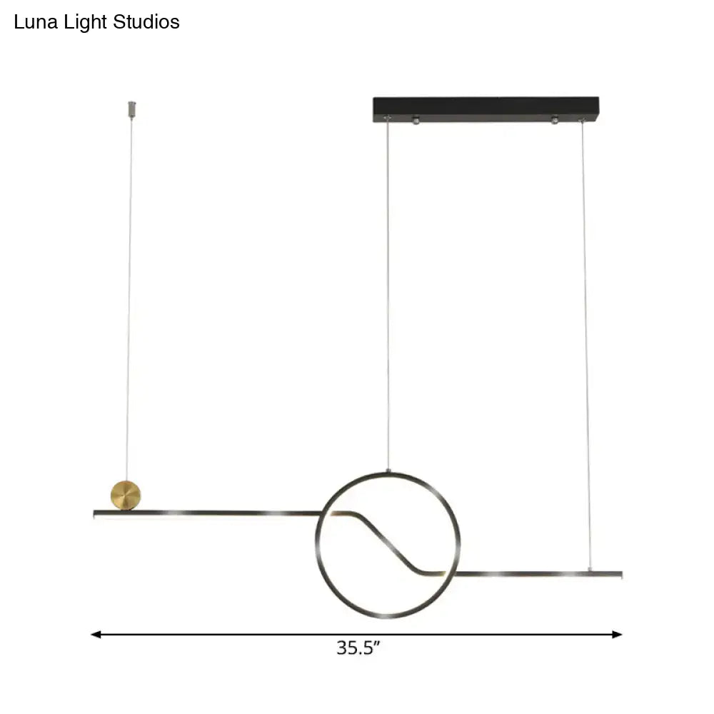 Modern brass led island pendant ceiling light for dining room