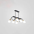 Modern black & gold contemporary milk glass chandelier dining room