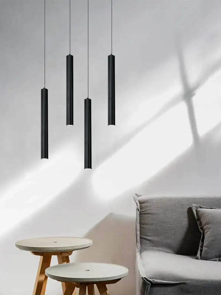 Contemporary black led pendant light dining room two piece set
