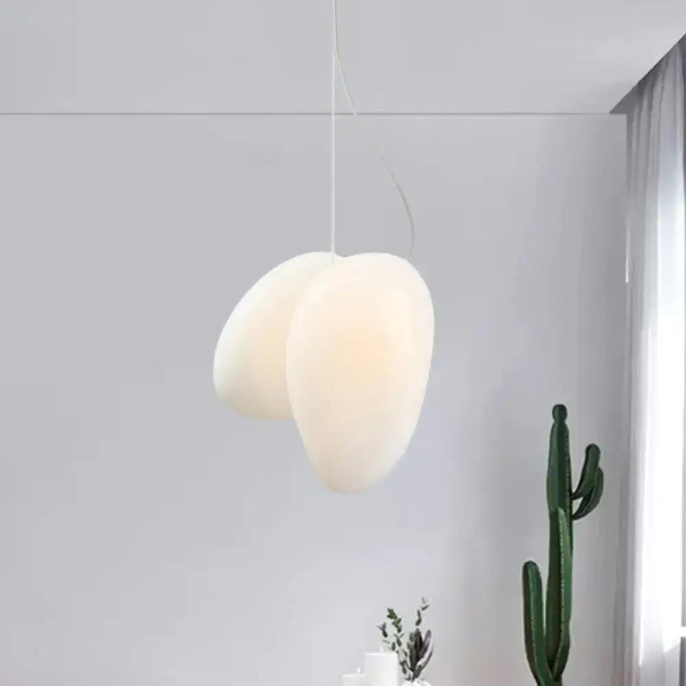 Modern cream white glass stacked pendant light dining room