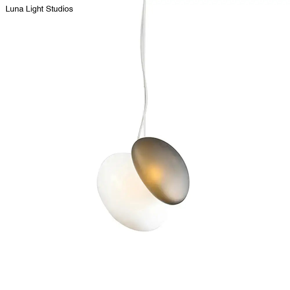 Modern cream white glass stacked pendant light dining room