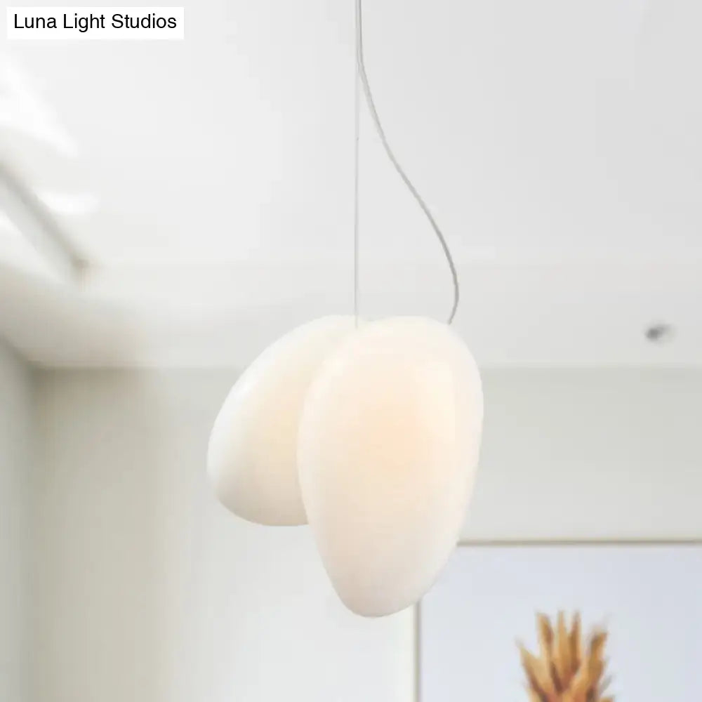 Modern cream white glass stacked pendant light dining room
