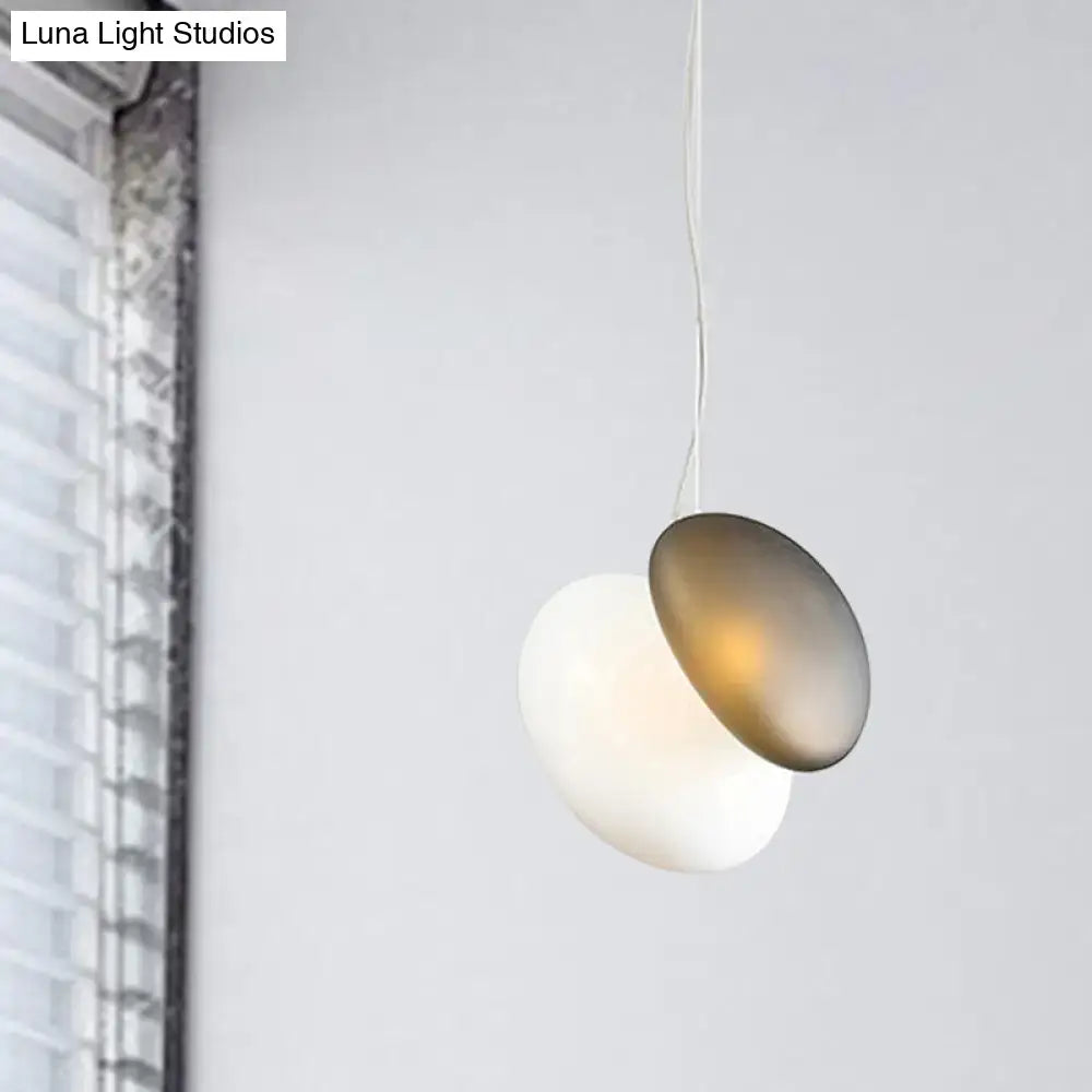 Modern cream white glass stacked pendant light dining room