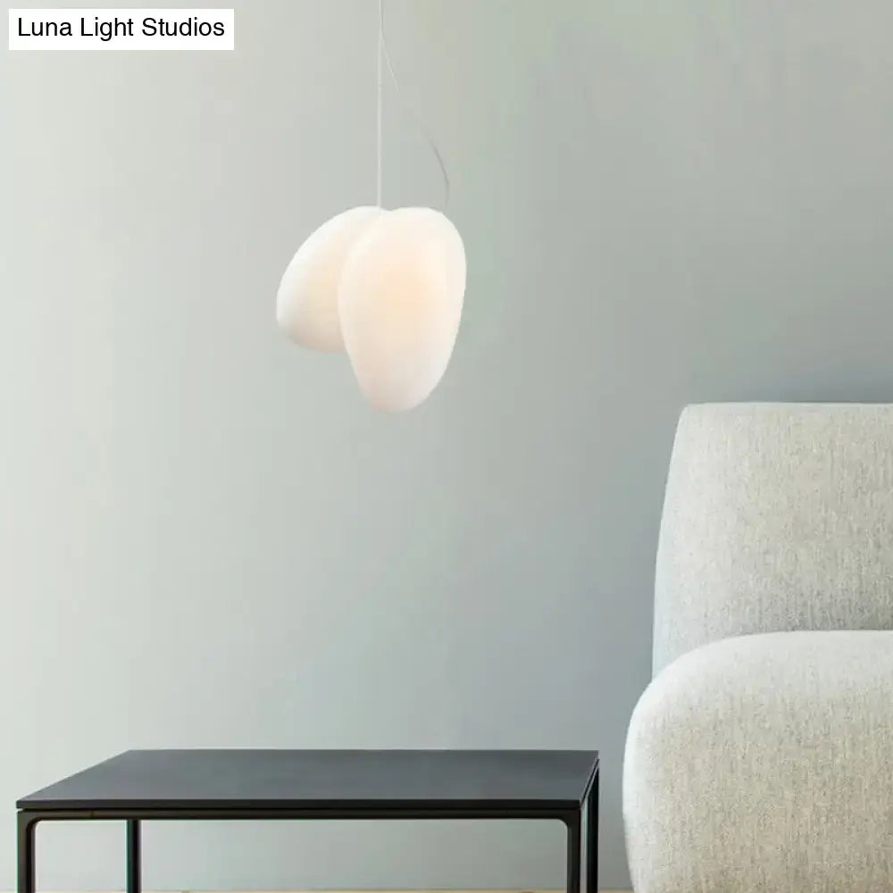 Modern cream white glass stacked pendant light dining room