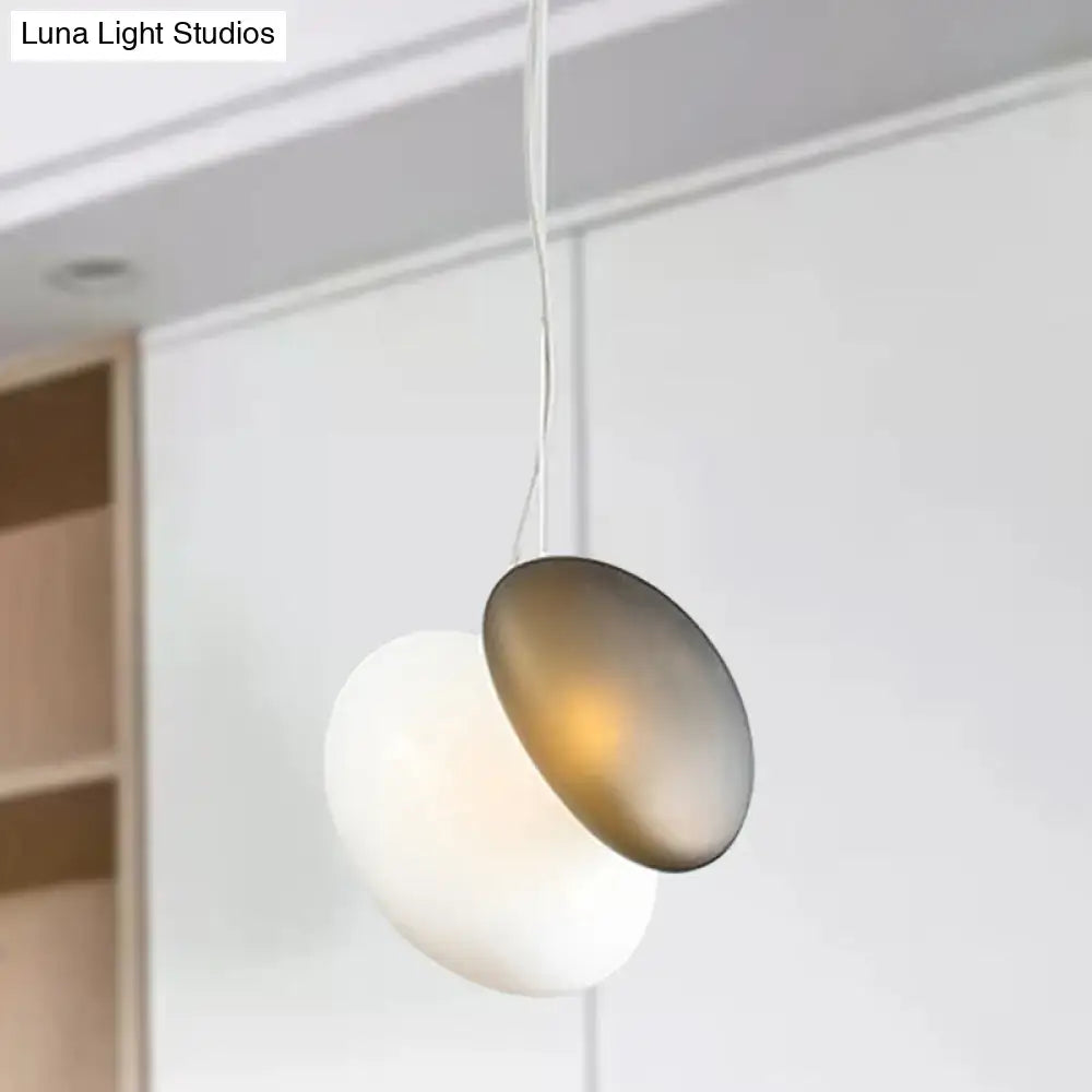 Modern cream white glass stacked pendant light dining room