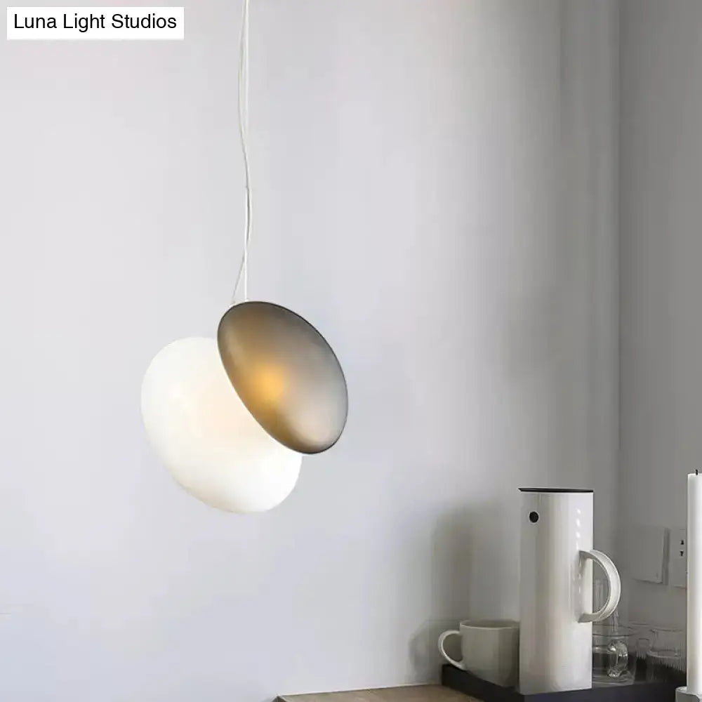 Modern cream white glass stacked pendant light dining room