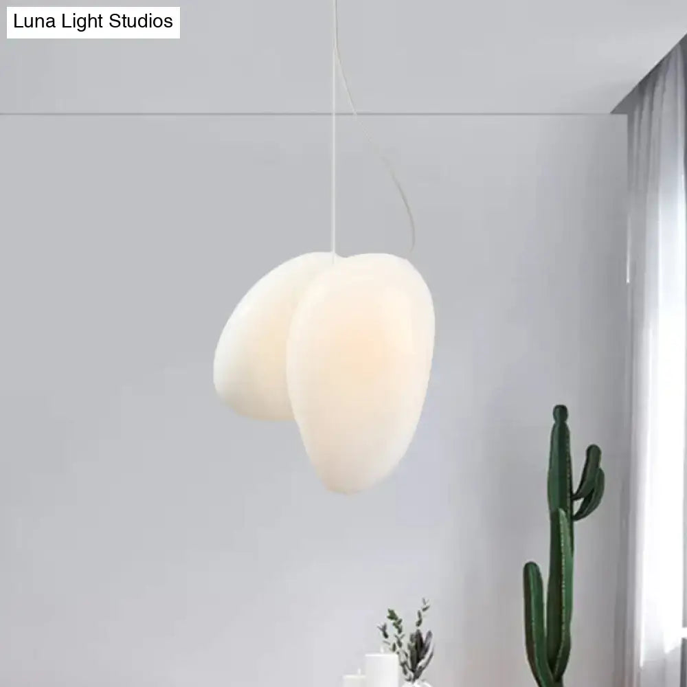 Modern cream white glass stacked pendant light dining room