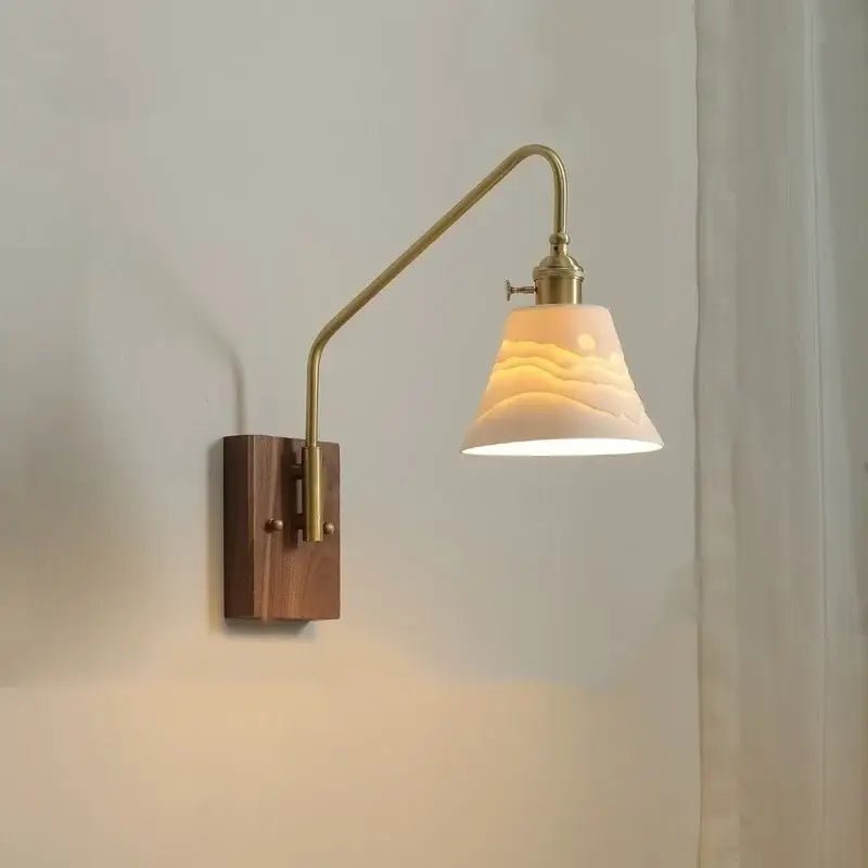 Modern brass and copper ceramic led wall lamps for bedroom