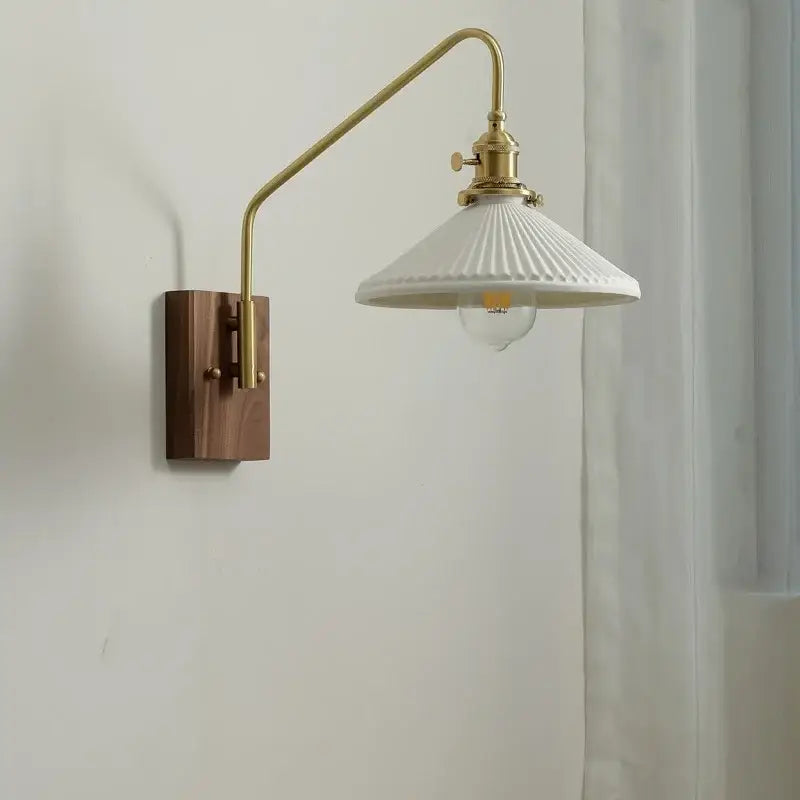 Modern brass and copper ceramic led wall lamps for bedroom