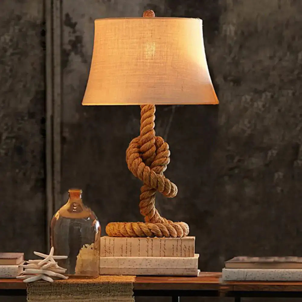 Rustic flaxen rope table lamp bedroom decorbites country style light