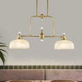 Industrial brass light kit with clear prismatic glass kitchen pendant