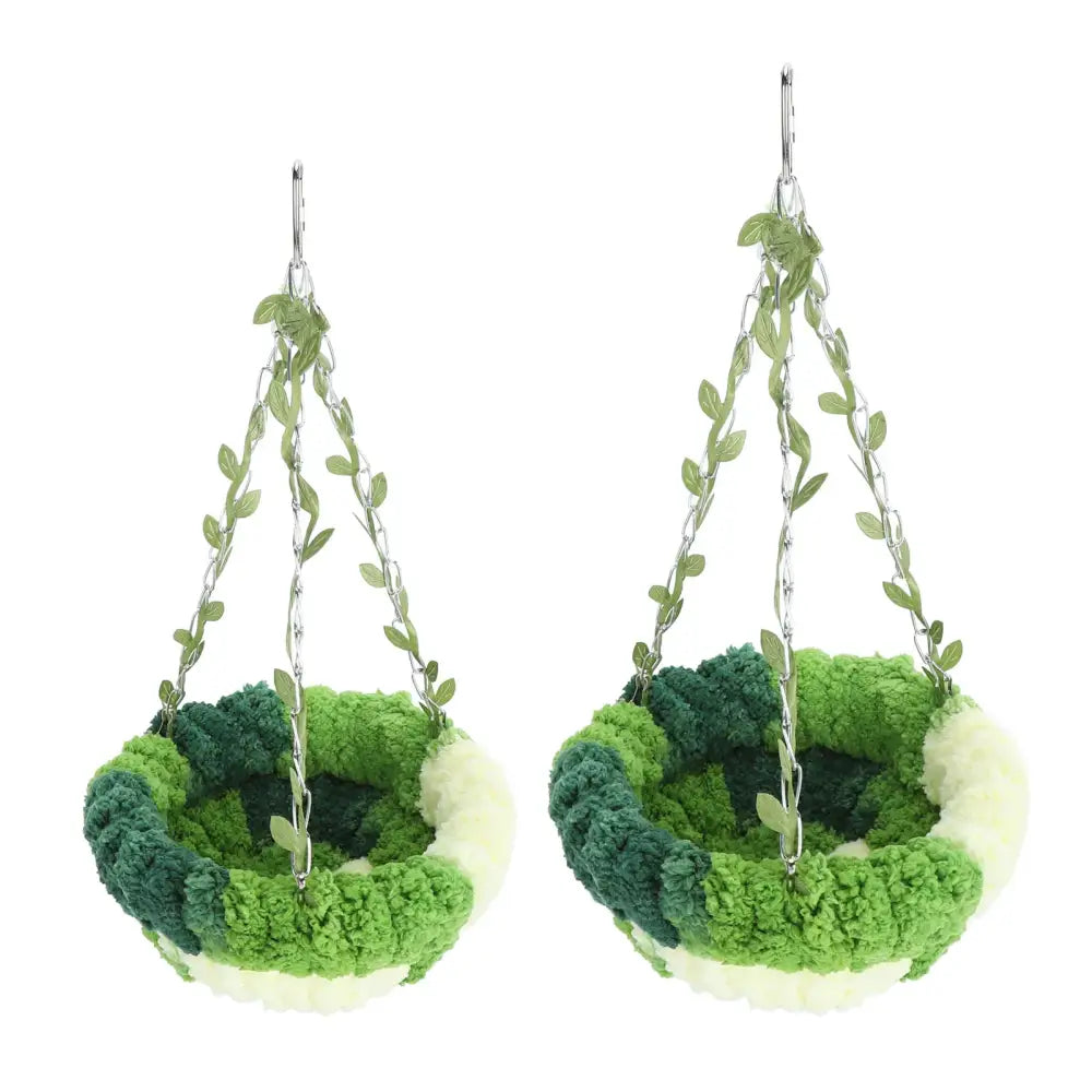 Green & cream coral fleece parrot hammock bed bedroom pet nest