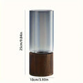 Creative retro glass vase with wood base for living room