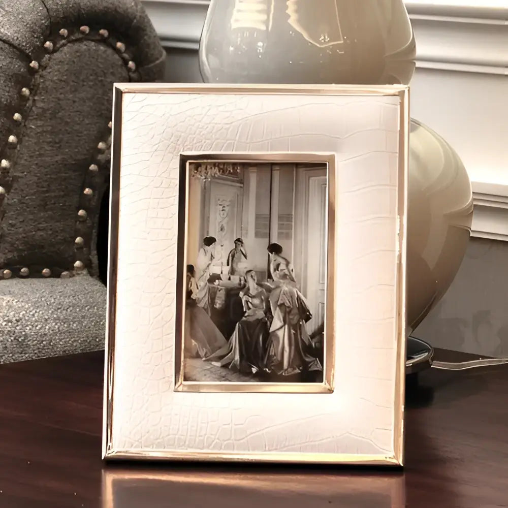 DecorBites™ Crocodile Leather Modern Photo Frame for Living Room Decor & Gifts