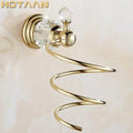 Decorbites crystal bathroom gold spiral stand hair dryer holder