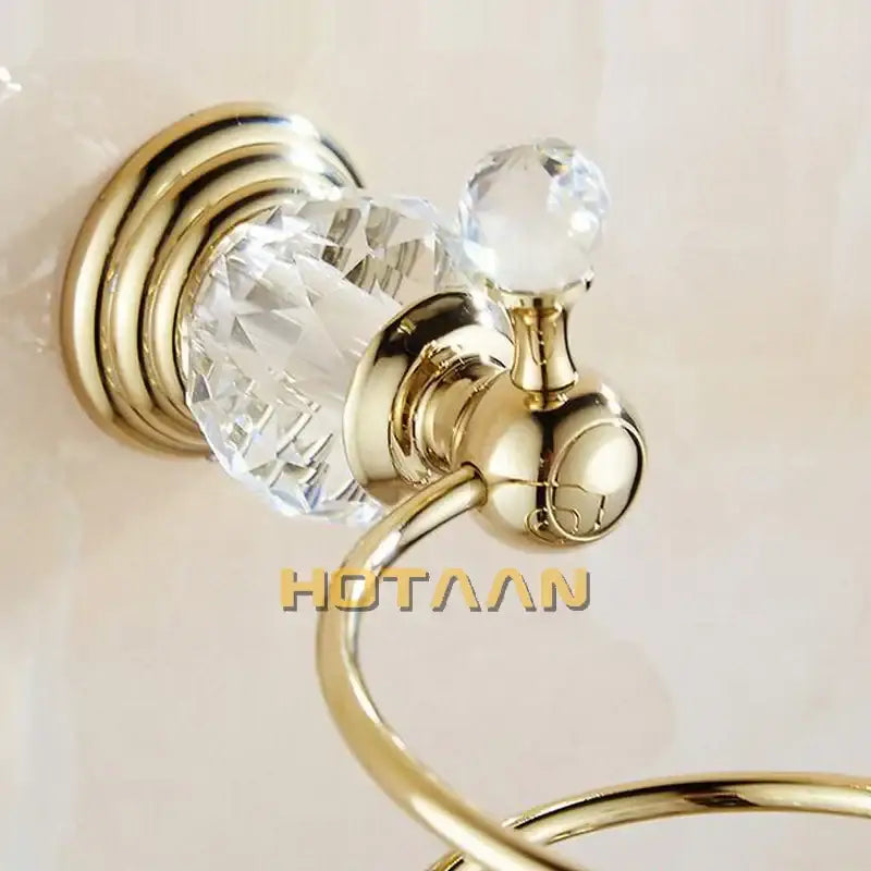 Decorbites crystal bathroom gold spiral stand hair dryer holder