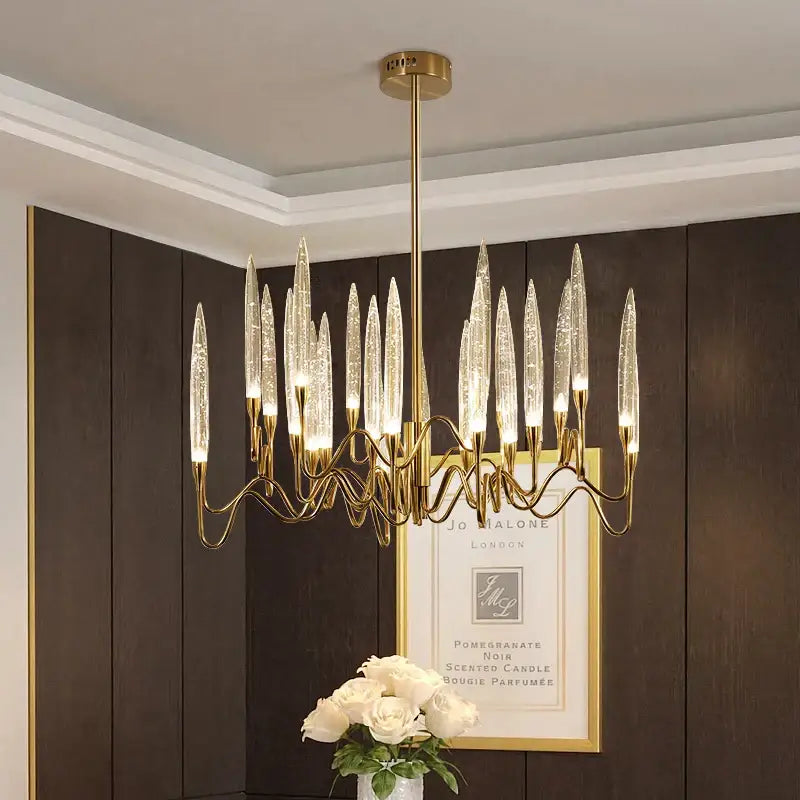 Decorbites crystal branch chandelier gold dining room led light