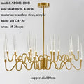 Decorbites crystal branch chandelier gold dining room led light