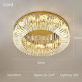 Modern double ring crystal ceiling lamp living room light