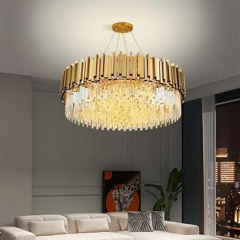 Modern luxury gold crystal ceiling lamp living room chandelier