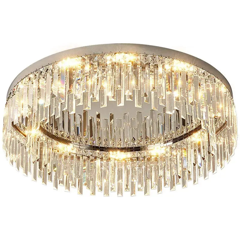 Modern chrome crystal ceiling lamp for living room luxury led lighting