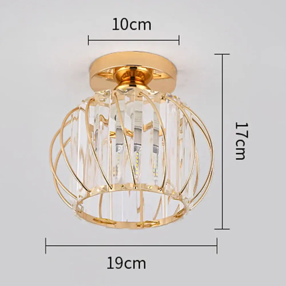 Modern gold crystal ceiling lamp for hallway and aisle decor