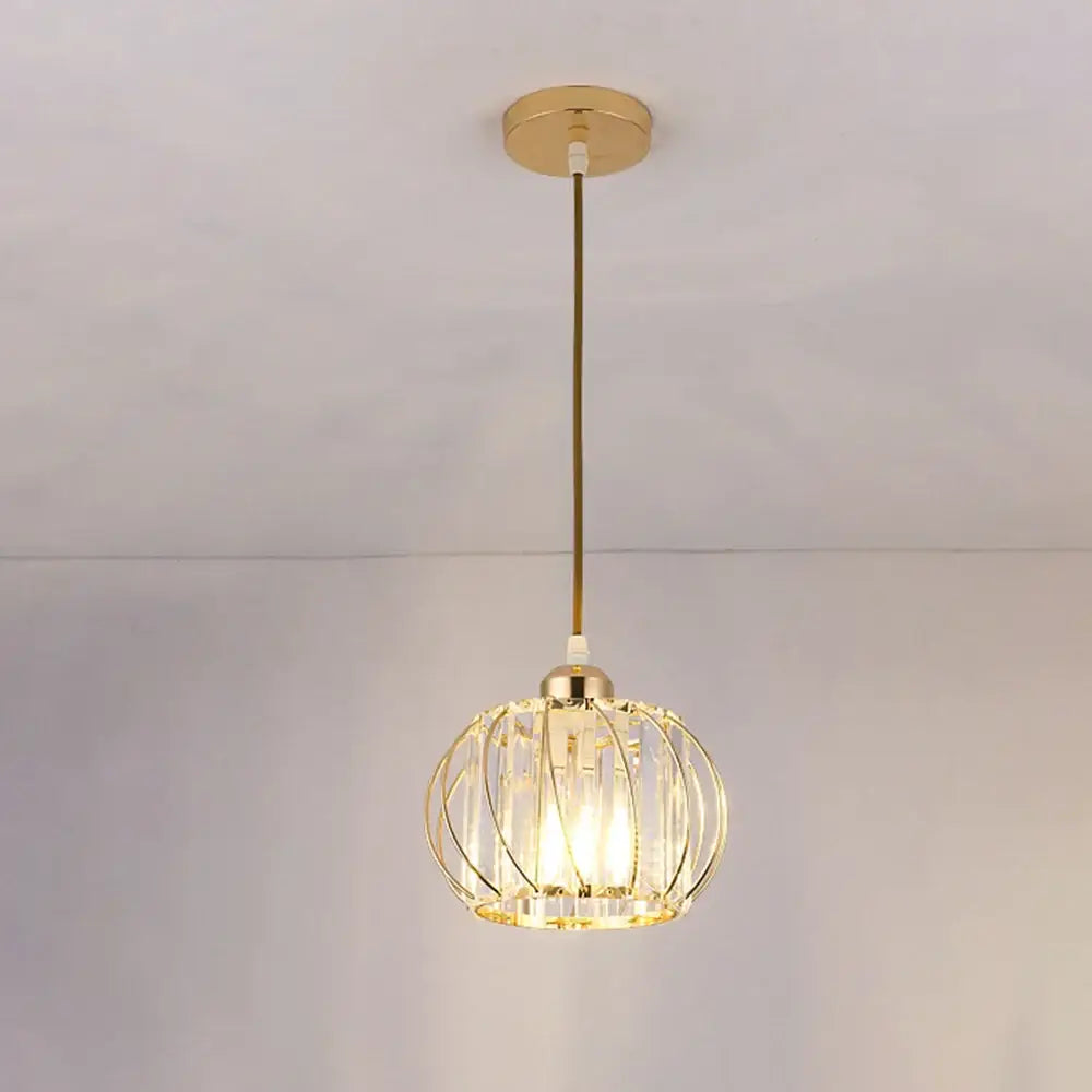 Modern gold crystal ceiling lamp for hallway and aisle decor
